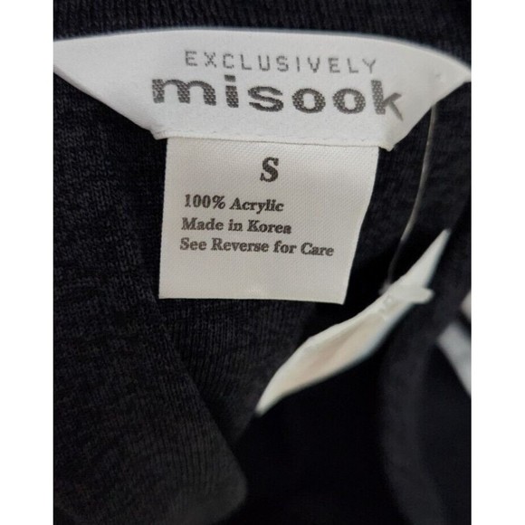 Exclusively Misook Cardigan Sweater Womens S Heathered Gray Button Collared NWT - Picture 9 of 11